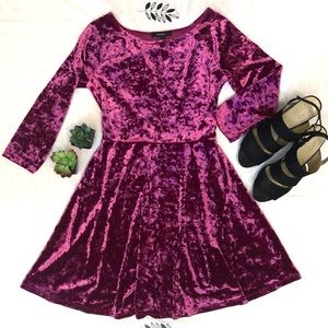 FOREVER 21 | VELVET DRESS HOT PINK